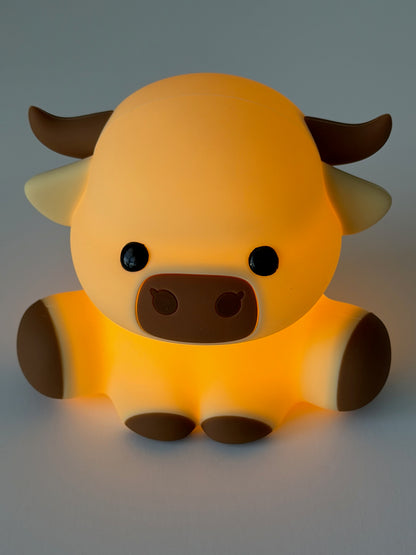 Highland Cow Night Light... USB Rechargeable Silicone LED Lamp