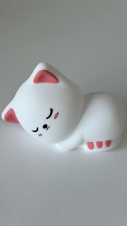 Cat Night Light... USB Rechargeable Silicone LED Lamp