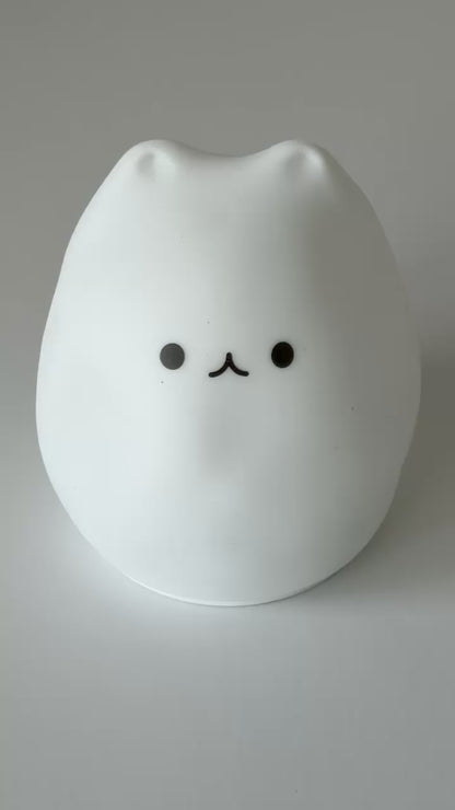 Cat Night Light... USB Rechargeable Silicone LED Lamp